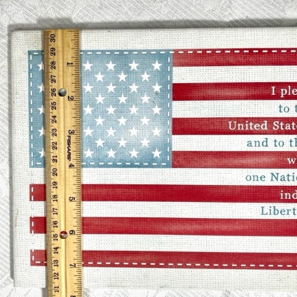 Patriotic July 4th USA AMERICAN Flag With Pledge Of Allegiance Ceramic Trivet - Picture 8 of 8